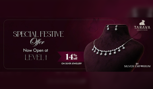 Shine Brighter This Diwali: 14% OFF* on Tarava Silver Jewelry