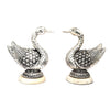 Pair of Silver Swan Figurines – Graceful Tabletop Décor with Ornate Detailing