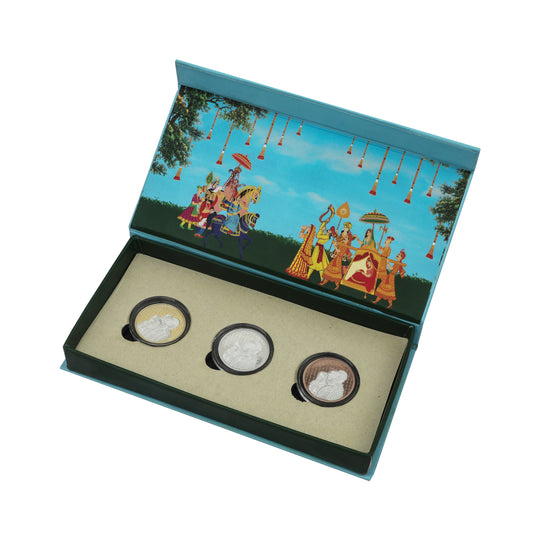 Vivah Yatra – 3 Coin Silver Gift Box