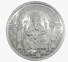 Silver GOD Ganesha Coin 100 GM 999 Purity