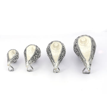 Shankjhari – Pure Silver Conch Set (Set of 4)