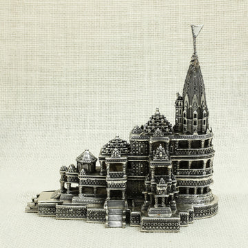 Silver Ram Mandir Replica – Exquisite Handcrafted Temple Model