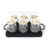Antique Silver Finish Tea Glass Set with Tray