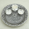 Elegant Silver Aarti Thali with Floral Engravings