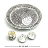 Silver Aarti Thali with Intricate Floral and Peepal Leaf Design