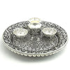 Elegant Silver Aarti Thali with Floral Engravings