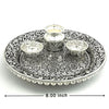 Elegant Silver Aarti Thali with Floral Engravings