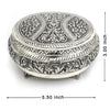 Silver Dry Fruit Box with Intricate Hand Engraving