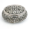 Silver Floral Engraved Dry Fruit Box with Lock