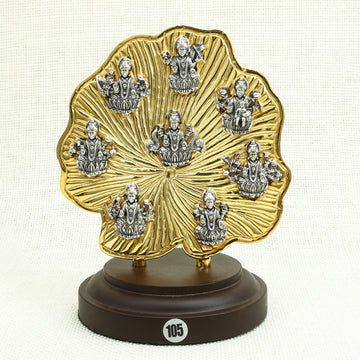 Ashtalaxmi-floral design Gold Polished Decorative Idol