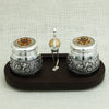 Elegant Silver Bhand Set with Floral Engravings