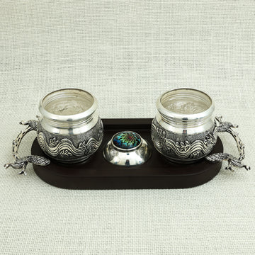Majestic Silver Bhand Set with Dragon Handle Design
