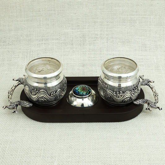 Majestic Silver Bhand Set with Dragon Handle Design
