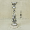 Antique Silver-Finish Candle Holder – Ornate Floral Pillar Design
