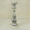 Antique Silver-Finish Candle Holder – Ornate Floral Pillar Design
