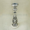 Antique Silver-Finish Candle Holder – Ornate Floral Pillar Design