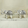 Elephant Pair – Intricately Carved Decorative Showpieces- Resin Silver