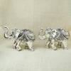 Elephant Pair – Intricately Carved Decorative Showpieces- Resin Silver