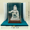 Silver Ladu Gopal Idol – Antique Finish with Wooden Base & Display Case