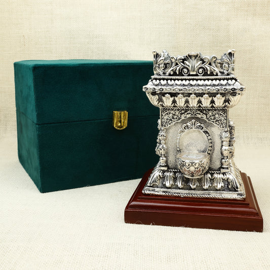 Silver Tulsi Pot Made of resin silver in anti tarnish finish