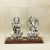 Silver Lakshmi Ganesh Idol Set – Intricately Crafted on Lotus Pedestals