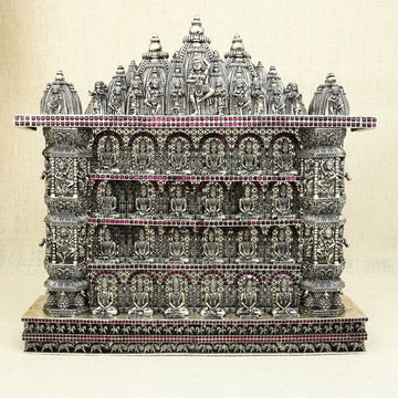 Exquisite Silver Jain 24 Tirthankar Temple – Divine Masterpiece