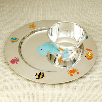 Silver Kids' Dinner Set – Ocean Theme