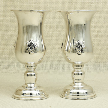 Luxurious Silver Wine Goblets – Ornate Floral Embellishments