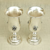 Luxurious Silver Wine Goblets – Ornate Floral Embellishments