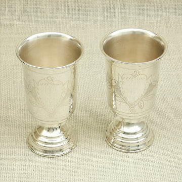 Elegant Silver Wine Goblets – Handcrafted Floral Engraving