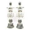 Handcrafted Silver Lakshmi Deepam Set – Ornate Standing Oil Lamps (Set of 2)