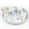 Elegant Silver Dinner Thali Set – Complete Traditional Dining Ensemble
