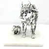 Handcrafted Silver Kamadhenu Idol on Marble Base – Symbol of Abundance and Divinity