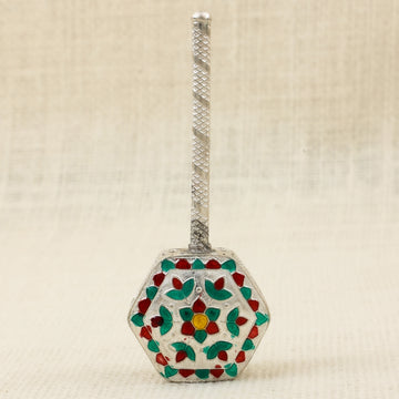 Meena Work Pure Silver Junjuna – Traditional Baby Rattle for Auspicious Gifting