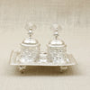 Antique Finish Silver Kankavati Set – Twin Containers with Ornate Tray