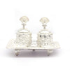 Antique Finish Silver Kankavati Set – Twin Containers with Ornate Tray