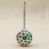 Meena Work Pure Silver Junjuna – Traditional Hexagonal Baby Rattle with Colorful Enamel