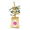 Silver Gold Polished Tulsi Plant Idol – Sacred Decor for Pooja & Home Temples