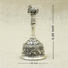 Antique Finish Silver Pooja Bell – Nandi Handle with Ornate Engravings