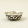 Intricately Engraved Silver Katori – Antique Finish
