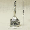 Antique Finish Silver Pooja Bell – Embossed Floral and Sun Motif Design