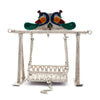 Antique Finish Silver Jhoola – Handcrafted Cradle with Enamelled Peacock Motif