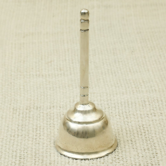 Antique Finish Silver Pooja Bell – Minimalist Classic Design