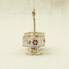 Meenakari Silver Kankavati – Dual Bowl Holder with Floral Enamel Work