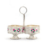 Meenakari Silver Kankavati – Dual Bowl Holder with Floral Enamel Work