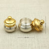 Dual-Tone Brass & Silver Kumkum Containers with Lids – Traditional Pooja Essentials