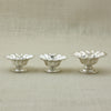 Antique Finish Silver Lotus Diya Set – Handcrafted Floral Design