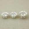 Antique Finish Silver Lotus Diya Set – Handcrafted Floral Design