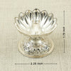 Antique Finish Silver Lotus Diya – Petal Design with Ornate Base