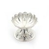 Antique Finish Silver Lotus Diya – Petal Design with Ornate Base